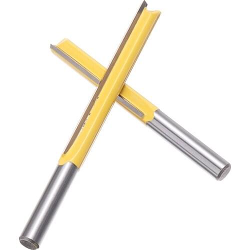 2pcs Double-edged Grooving Cutter Set 8mm Shank Extra Long Woodworking Milling Cutters Wood Router Bits