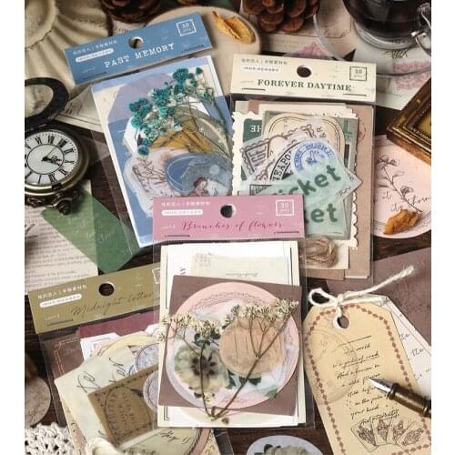 31pcs Basic Pattern Retro Material Paper Vintage Scrapbooking Diy Art Craft Notebook Album Invitations Packing