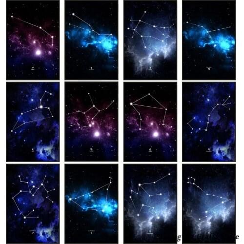 5D Diy Diamond Painting Galaxy 12 Constellations Embroidery Full Round Square Drill Cross Stitch Kits Mosaic Pictures Home Decor