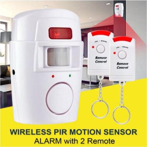 Wireless PIR Motion Sensor Detector Alarm With 2 Remote Controls Door Window For Home Shed Garage Carvan Alarm Security System