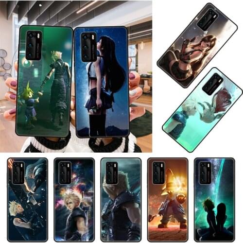 Phone Case For Huawei P20 P30 P40 P Smart Z 2019 P10 Mate 30 10 20 Lite Pro Black Cover Funda Trend Final Fantasy Sephiroth
