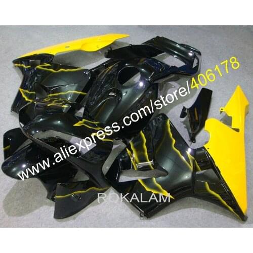 For Honda CBR/600 600RR CBR600RR 03 04 CBR600 RR F5 CBR600F5 2003 2004 Yellow Black Fairing Kit (Injection Molding)