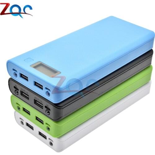 DIY Dual USB 5V 2.1A/5V 1A 18650 Battery Power Bank Charger Case 8PCS 18650 Battery Holder LCD Indicator Dual Micro USB Input