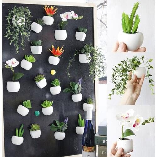 HOT Fridge Sticker Simulated Bouquet Flower Succulent Plant Fridge Magnet Living Room Wall Decor DIY Home Decoration
