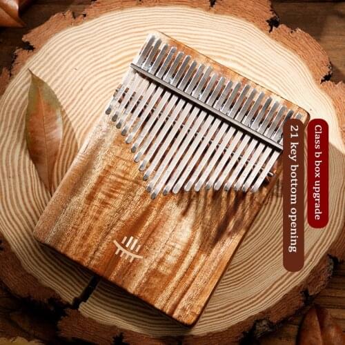 Hluru 21/17 Key Kalimba Acacia Walnut Curly Figure Keyboard Thumb Piano Calimba Musical Instruments Kalimbas With Accessories
