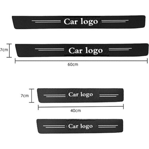 For Volkswagen VW Polo GT Tsi car Rear Bumper leather Stickers For Carbon Fiber vinyl Film car Door Sill Guard Plate Film 4 pcs