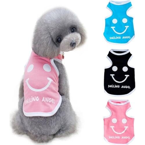 Summer Pet Clothes For Small Dogs Chihuahua Teddy Cotton Vest Cute Smiling Dog Clothing Puppy Coat Jackets S/M/L/XL/2XL