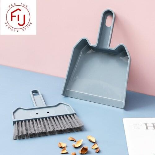 Mini Desktop Sweep Cleaning Brush Two-Pieces Set Brush+Dustpan Keyboard Brush Pet Cleaning Brush 2pcs Clean Feces Supplies