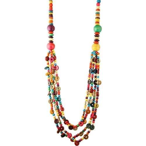 Bohemian Multilayer Handmade Coconut Shell Beads Choker Necklace For Women