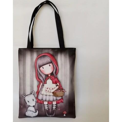 Fashion Casual Cartoon Printing Women Handbag Female High Quality Durable Canvas Shoulder Bag Girls Lovely Shopping School Bag
