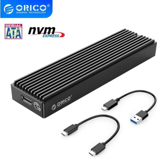 ORICO M.2 NVME Enclosure,M2 SATA NGFF USB Case,Gen2 10Gbps PCIe SSD Case, 5Gbps SSD box Tool Free For 2230/2242/2260/2280 m2 SSD