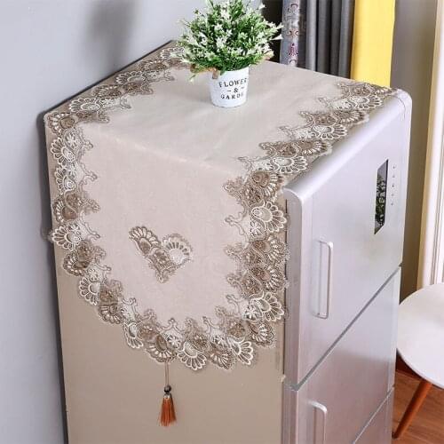 Refrigerator Covers Embroidery Kitchen Dustproof Covers Lace Decorative Dust Cover