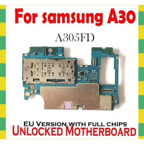Full Original Unlock For Samsung Galaxy A30 A305F Motherboard Original Logic Board With Chips MainBoard For Galaxy a30 a305
