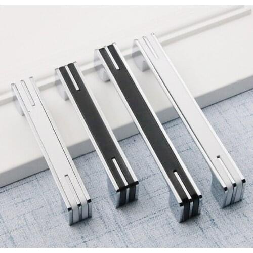 Simple Moder Style Black Cabinet Handles Zinc Alloy Kitchen Cupboard Pulls Drawer Knobs Furniture Handle Hardware