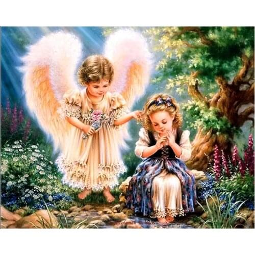 Counted Cross Stitch Kits Needlework Embrodery - Crafts 14 ct Aida DMC Color DIY Arts Handmade Home Decor - Angels Comb