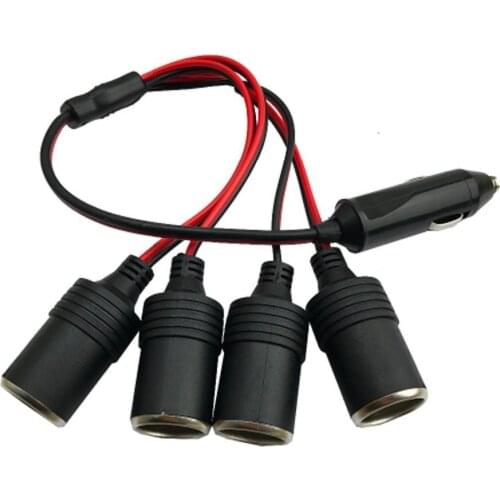 Car Cigarette Lighter Extension 12 V 24 V Power Charger Adapter 1 to 4 Way Road Distributor Female Socket Plug Connector Adapter
