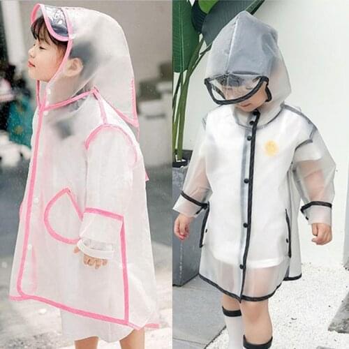 EVA Waterproof ChildrenS Raincoat Transparent Hiking Child Hooded Camping Rain Coat Hood Outdoor Protection Accessories Cover