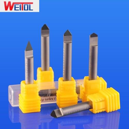 WeiTol free shipping 3A 1pcs 6mm diamond engraving bits PCD tools CNC router bits for marble, granite, bluestone