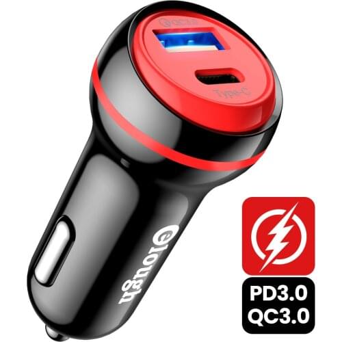 USB Car Charger 5A Fast Charing 2 Port 12-24V Cigarette Socket Lighter Car Type C Charger for iPhone 12 11 Power Adapter
