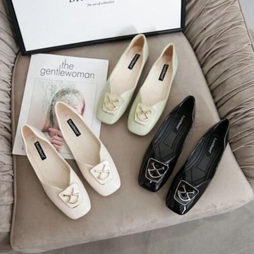 2021Spring And Autumn Womens Flat Ballet Shoes Casual Shoes Low-Heel Non-Slip Elegant Shallow Shoes Fashion Womens Shoes