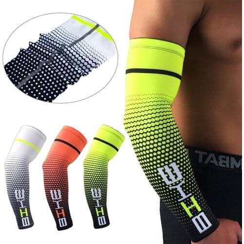 1PCS Cool Men Sport Cycling Running Bicycle UV Sun Protection Cuff Cover Protective Arm Sleeve Bike Arm Warmers Elbow Sleeves