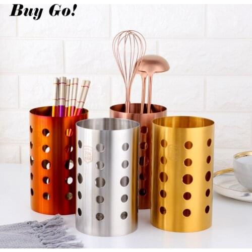 1PC Stainless Steel Kitchen Chopsticks Tube Tableware Storage Draining Rack Shovel Spoon Knife Fork Storage Box Kitchen Utensils