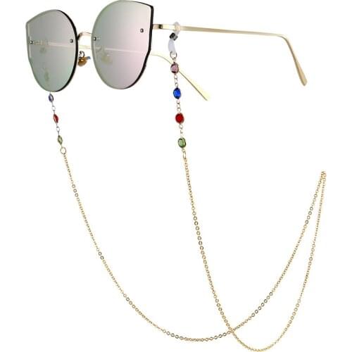 1PC NEW Fashion Chic Womens Gold Silver Sunglasses Chains Reading Beaded Glasses Chain Eyewear Cord Lanyard Necklace