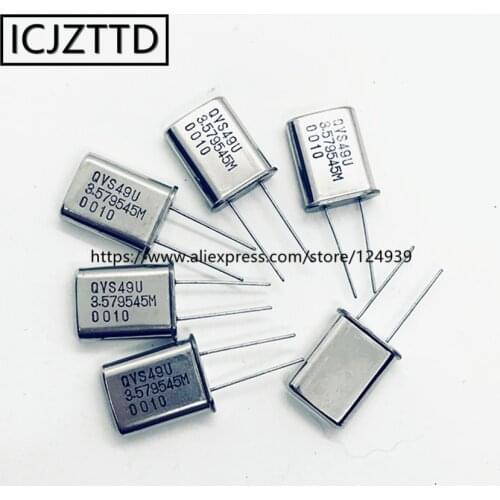 10PCS 49U 2P HC-49U HC-49/U 3.579MHZ 3.579M 3.579545MHZ 3.579454M 3.6864MHZ 3.6864M 3.6864 4.000MHZ 4.000M 4MHZ 4M11.35mmx4.65mm