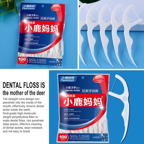 100/30 Pcs Portable Dental Orthodontic care Interdental Brush Oral Clean Floss With Handle Tooth Daily Dental Floss Toothpicks