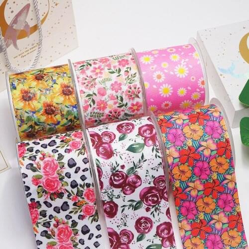 3 Inch 75 mm Cartoon Printed Grosgrain Ribbons For Hair Bows Craft Suppliers 53412