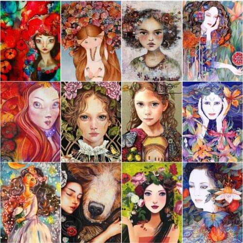 5D DIY The Portraits Diamond Painting Art The Girl Oil Painting Diamond Embroidery Full Round&Square Drill Home Decoration Gift