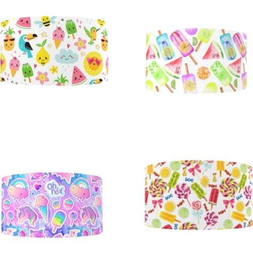 5Y Summer Ice-stick Grosgrain Ribbon Fabric Gift Wrapping DIY Sewing Wrapping Art Sewing Bow-knot Crafts Home Packing,5Yc18322