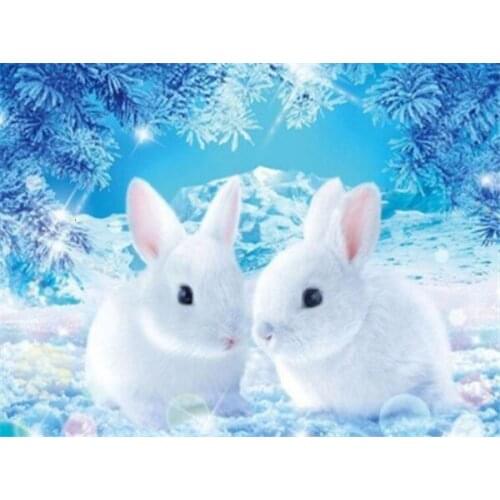 ARMYQZ 5D Diamond Painting Full Square Drill Animal Diamond Embroidery Sale Rabbit Cross Stitch Home Decoration