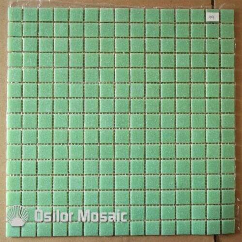 Free shipping light green glass mosaic tile for bathroom and kitchen decoration outdoor wall tile floor tile