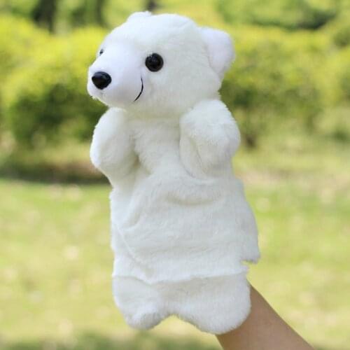 Polar bear hand puppet toy large plush baby educational doll toys Bears made in china