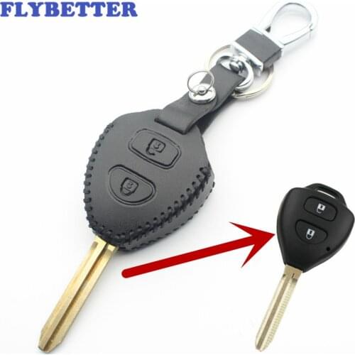 FLYBETTER Genuine Leather Key Case Cover For Toyota Avensis/Avalon/Hilux/Rav4/Corolla/Camry/Tarago/Yaris/Prado Car Styling L2095