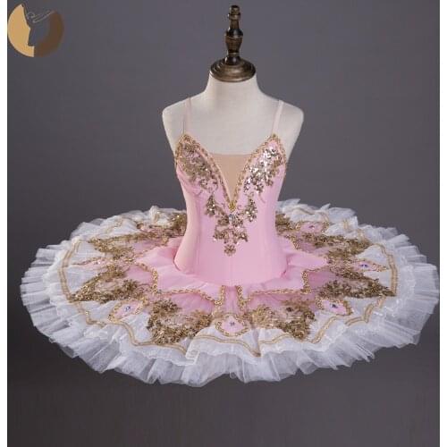 FLTOTURE Child Ballet Pink Tutu Kids Group Performance Pancake Tutu Dresses JY2553 Simple Dance Platter Tutu Skirt For Sale