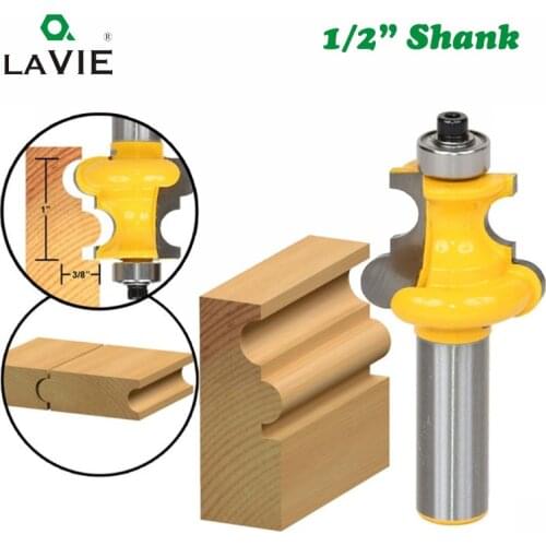 LA VIE 1pc 12mm 1/2" Shank Bead Molding Router Bit Flute & Beading Line Woodworking Tenon Milling Cutter for Wood Tools MC03124