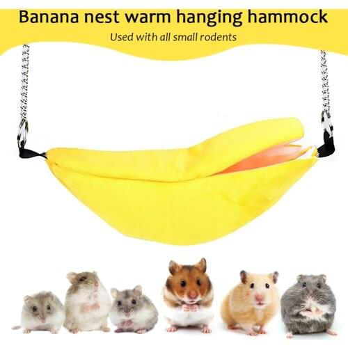 Hammock Rat Mouse Living House Winter Pet Hamster Rat Banana Shaped Hammock Small Animals Sleeping Plush Bed