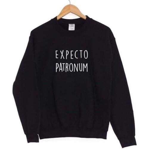 Skuggnas EXPECTO PATRONUM Letter Unisex Sweatshirt Long Sleeve Casual Jumper Hoodies Cotton tumblr aesthetic harajuku tops
