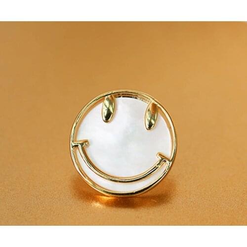 Fashion Classic Smiley Shell Pin Badges For Clothes High Quality Gold Plated Womens Brooches Pins Jewelry Wholesale