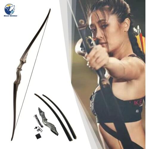 Black Hunter Wooden Hunting Bow and Arrow 30-50 Pound Archery Recurve Bow Bow Archery Archery Equipment