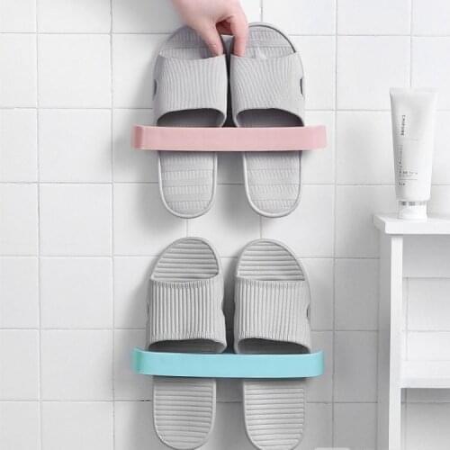 Shoe Rack Free Punching Bathroom Wall Hanging Towel Rack Multifunctional Bathroom Rack Dormitory Household Storage Slippers
