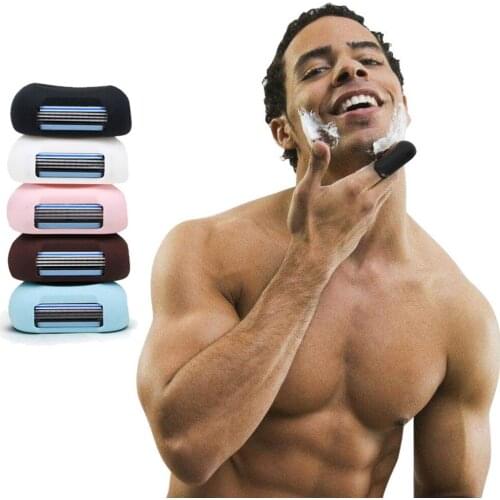 Portable Finger Beard Whiskers Shaver Silicone Mini Razor Travel Use Multifunctional Toothbrush Cover Facial Hair Trimmer Shaver