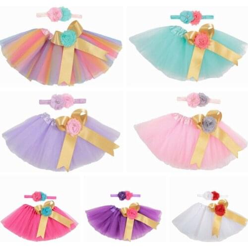 Dropshipping Cute Toddler Newborn Baby Girl Tutu Skirt & Headband Photo Prop Costume Outfit