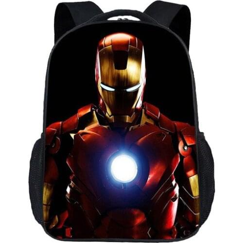 Disney 14-16 inches Printing Cartoon Avengers Iron Man Boys Backpacks for Children School Bag Kids Schoolbag Tenns Bookbag