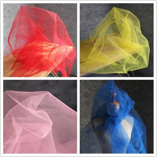 1Meter Mesh tulle Fabric 100% Polyester DIY Doll Decor Skirt Scarf Veil Stiff Gauze Wedding Dress Designer Fabric