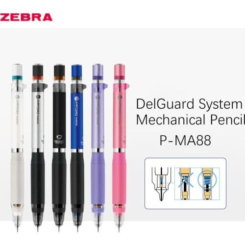 1pc ZEBRA DelGuard System Mechanical Pencil P-MA88 with Eraser Pencil for Student School Stationery Supplies