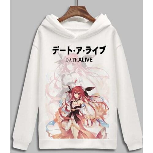 Date A Live Cosplay Hoodie Tokisaki Kurumi Anime Hoodies Winter Autumn Fleece Sweatshirts Casual Pullover Halloween Costume