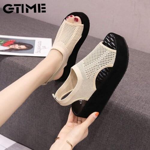 Increasing Height shoes Sandals Straps Slip-on Loafers Summer Womens Clear Heels Flat Platform Female Shoe Clogs Wedge#SJPAE375